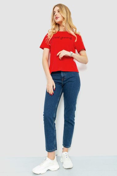 Футболка женская с принтом  цвет красный 221R3001 | Зображення 1