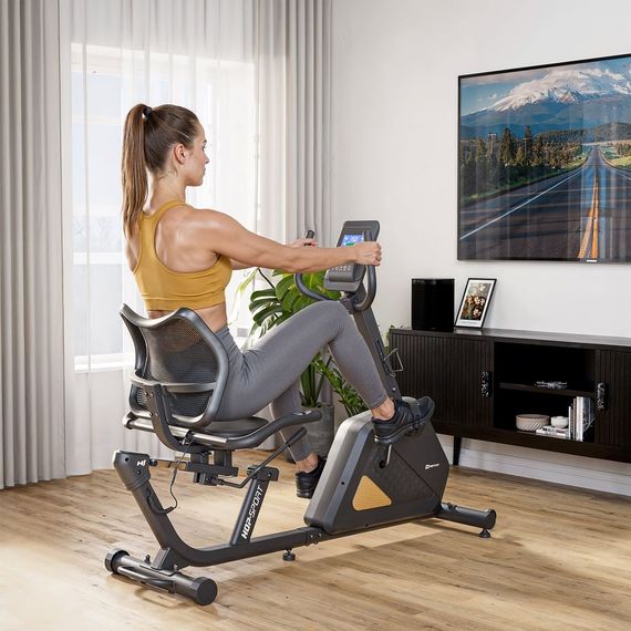 Горизонтальний велотренажер Hop-Sport HS-4500L Arkil чорно-золотистий | Зображення 9