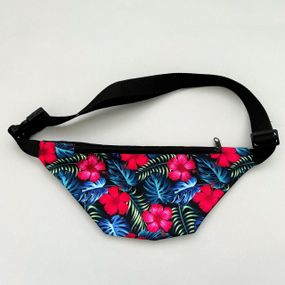 Сумка поясна бананка 4Profi з принтом Квіти з одним відділенням 18255