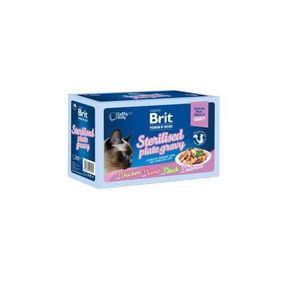 Корм влажный Brit Premium Delicate Fillets in Gravy Family Plate Sterilised для стерилизованных кошек Семейная