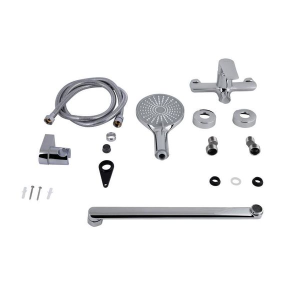 Смеситель для ванны Qtap Leo New с длинным поворотным изливом (c душевым гарнитуром) QTLEO2601CRM45562 Chrome | Зображення 6