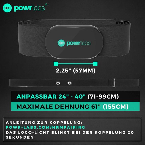 Нагрудний пульсометр монітор датчик серцевого ритму Powr Labs з Bluetooth і ANT, для спортсменів для тренувань | Зображення 3