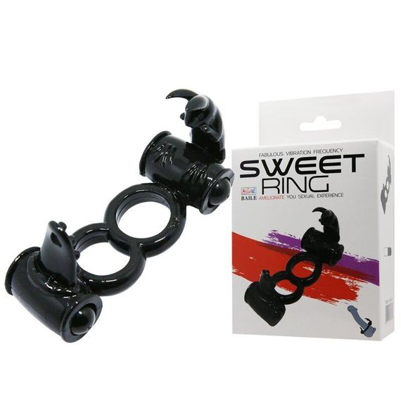 Ерекційне вібро кільце з стимулятором клітора Sweet RING, BI-014079-1 Sex Aura