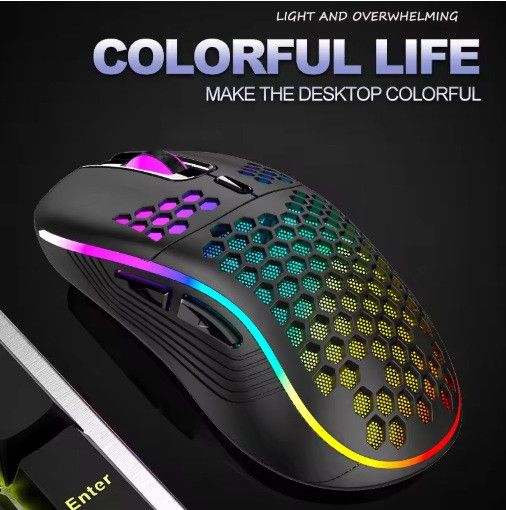 Беспроводная игровая мышь с боковыми кнопками SM600 с аккумулятором и подсветкой Black | Зображення 2