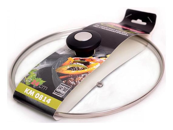 Кришка скляна Kamille Dominica Black Ø24см