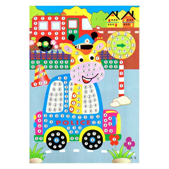 Дитяча мозаїка за номерами "Жираф" 13-127-1 різнокольорові камінчики