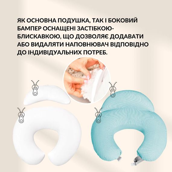 Подушка для кормления Диванчик Sei Design  60х70х16 см хлопок антиаллергенное волокно полоска мята | Зображення 7