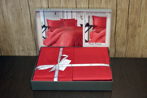 Постільна білизна First Choice Jacquard Satin 200х220 Trudy Red | Зображення 1