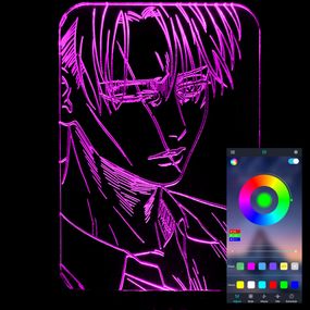 Акриловий світильник-нічник керування з телефона Леві Аккерман 3 tty-n001212