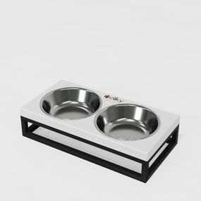 Миски на підставці для маленьких собак та котів Hollky Base XS (2 × 0,25 л) BXS-28145-BLWH