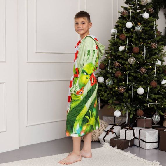 Халат детский из плюшевого велюра Grinch №2 18260 158-164 см | Зображення 4