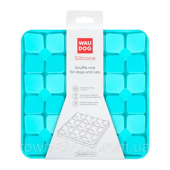 Коврик для поиска корма WAUDOG Silicone, 205х205х17 мм, голубой | Зображення 1