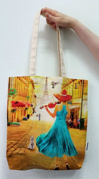 Екосумка шопер 4Profi "Paris Violin" двунитка (хлопок)