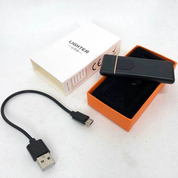Електрозапальничка USB ZGP ABS, сенсорна електрична запальничка спіральна. VC-384 Колір чорний | Зображення 4