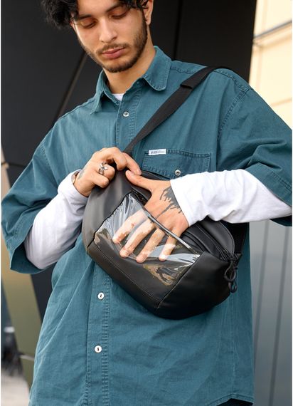 Чоловіча сумка бананка Sambag Dynamicdart чорна 38 × 21 × 7 см (80461001m) | Зображення 4