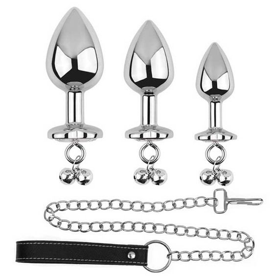 Металева анальна пробка з повідцем Art of Sex Metal Anal Plug, 8,1*3,3 см | Зображення 3