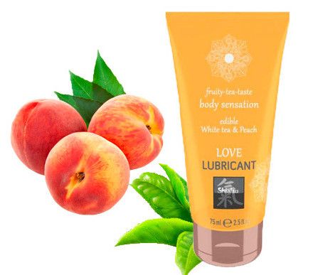Їстівний лубрикант SHIATSU Love Манго і зелений Чай, 75 мл, Білий чай з персиком