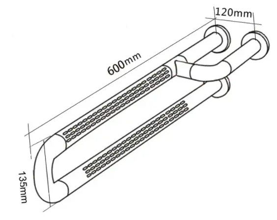 Поручень посилений SanStore з поворотною ніжкою білий HS-002A | Зображення 2