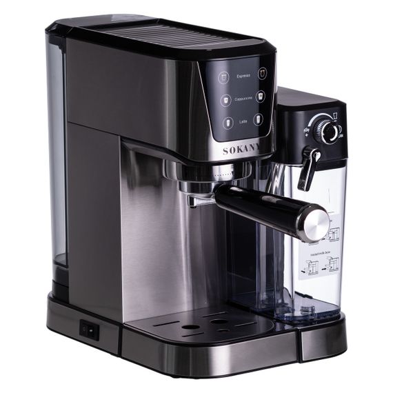 Кавоварка рожкова 3в1 з капучинатором 1350 Вт  бак 1 л Sokany SK-04027