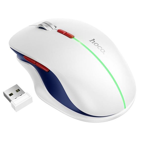 Миша бездротова Hoco GM40 Dixon RGB dual-mode Space White | Зображення 3