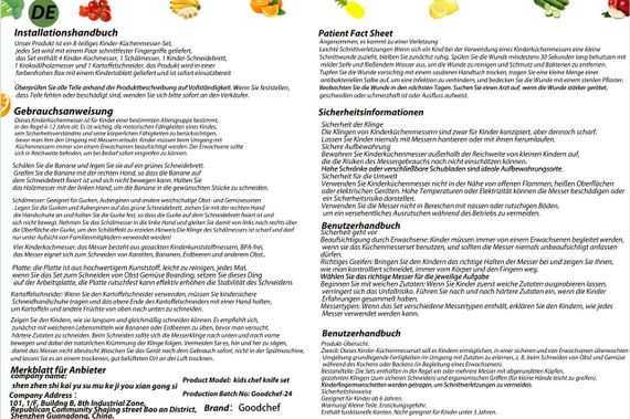 Набор детских кухонных ножей 8 шт - разделочная доска, овощечистка, безопасные ножи, кухонный набор для детей | Зображення 8