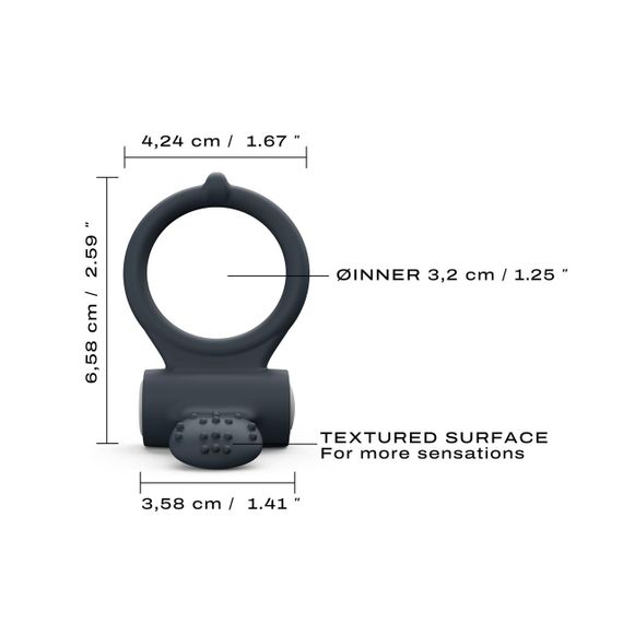 Эрекционное кольцо Dorcel Power Clit Black V2 с вибрацией, с язычком со щеточкой | Зображення 2