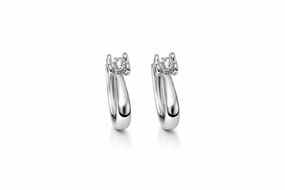 Серьги из белого золота с фианитами S-0359