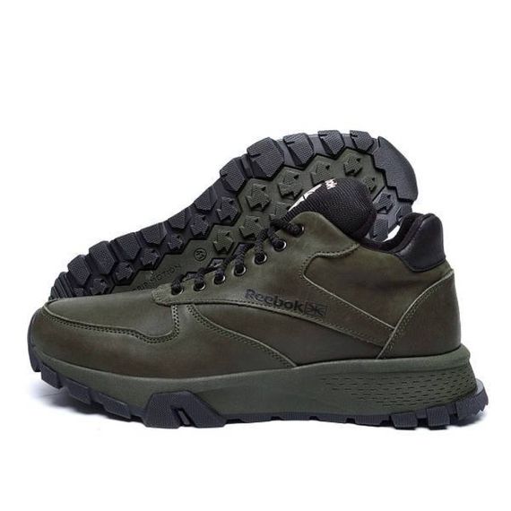 зимові шкіряні кросівки  Reebok олива | Зображення 1