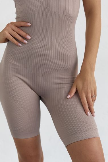 Женский спортивный комбинезон на бретелях - кофейный цвет, L/XL (есть размеры) | Зображення 3