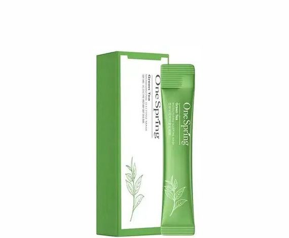 Нічна маска із зеленим ніж OneSpring Green Tea Moisturizing Mask, 4 ml | Зображення 1