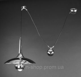 Люстра потолочная подвесная на 1 лампочку MJ54-300 Хром 40-150х30х30 см.