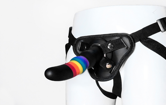 Страпон женский радужный COLOURFUL LOVE STRAP ON SOLID DILDO Sex Aura | Зображення 3