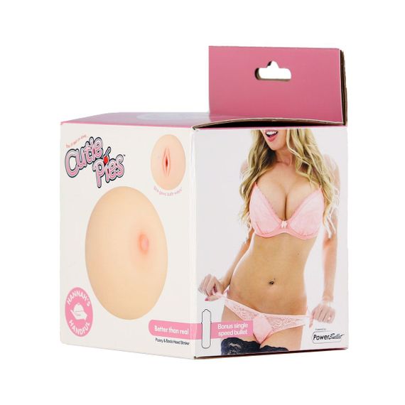 Мастурбатор-груди Cutie Pies Hannah's Handful - Pussy & Boob, глибина 9,9 см, віброкуля в подарунок | Зображення 6