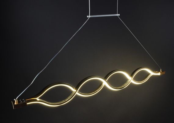 Люстра світлодіодна підвісна LED світильник для квартири на стелю лед 27440 Золото 30-110х6х102 см. | Зображення 5