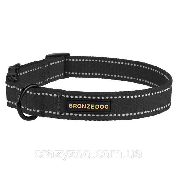 Нашийник для собак BronzeDog Сotton брезентовий графіт 2x30-40 см 51/1511Б/T | Зображення 1