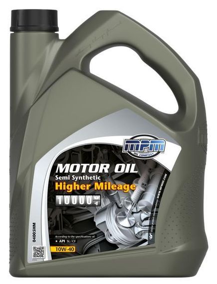Моторна олива MPM Motor oil 10W-40 Semi Synthetic Higher Mileage 5л.