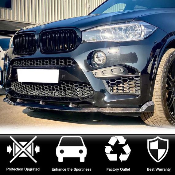 Накладка на передній бампер Карбон V3 (для F86) для BMW X6 F-16 2014-2019 рр | Зображення 3