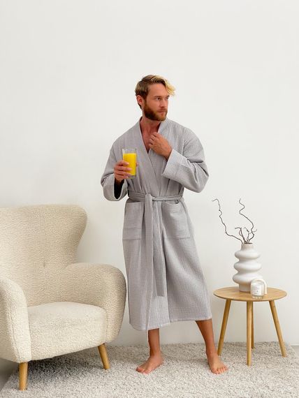 Подарунковий набір "Gentleman’s Comfort" (халат+ рушник), сірий | Зображення 3