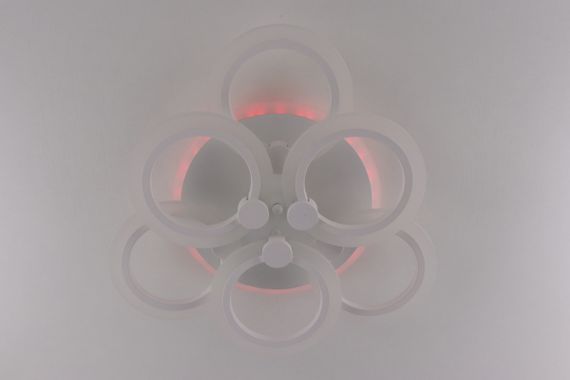 Люстра світлодіодна стельова LED світильник для квартири на стелю лед з пультом 25608 Білий 11х47х47 см. | Зображення 6