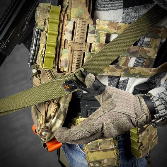 Ремінь збройовий одно/двоточковий з додатковим кріпленням RAGNAROK "TYR" carbine олива | Зображення 5
