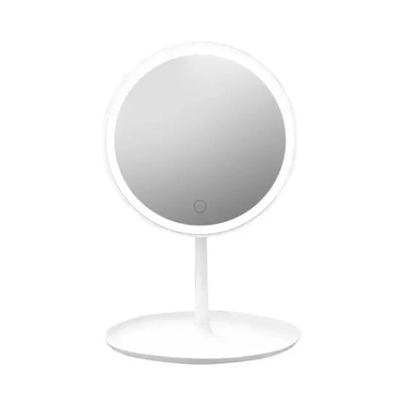 Зеркало для макияжа, косметическое зеркало с LED с яркой лед подсветкой, встроенным аккумулятором, белое | Зображення 1