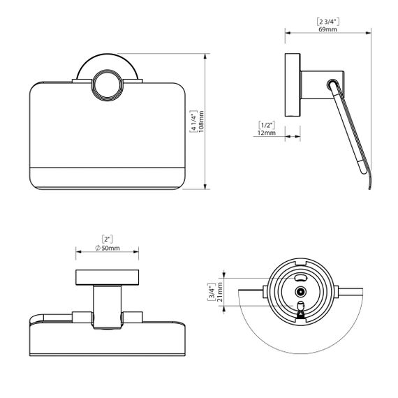 Тримач туалетного паперу з кришкою Sonia ASTRAL BLACK 185207 (000026855) | Зображення 1