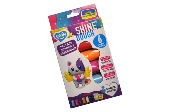 Набір для ліплення з тістом 41177 "Shine" 6 кольорів LOVIN