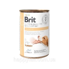 Ветеринарный влажный корм Brit Veterinary Diets Hepatic для собак при болезнях печени с индейкой 400 г