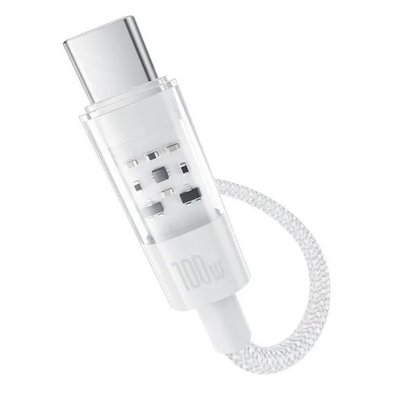 Дата кабель Baseus Gem Fast Charging Type-C to Type-C 100W (1m) (P10373000111) Moon White | Зображення 1