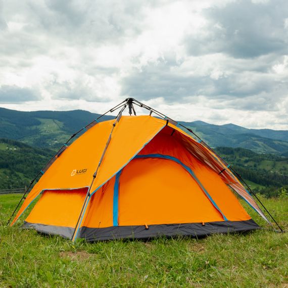 Намет автоматичний двомісний 200*230*130 см водонепроникний помаранчева LU015O | Зображення 1