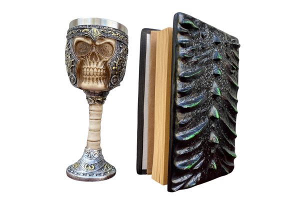 Подарунковий набір Келих 3D Череп у Шоломі та Блокнот 3D «Око Лісового Дракона» | Зображення 1