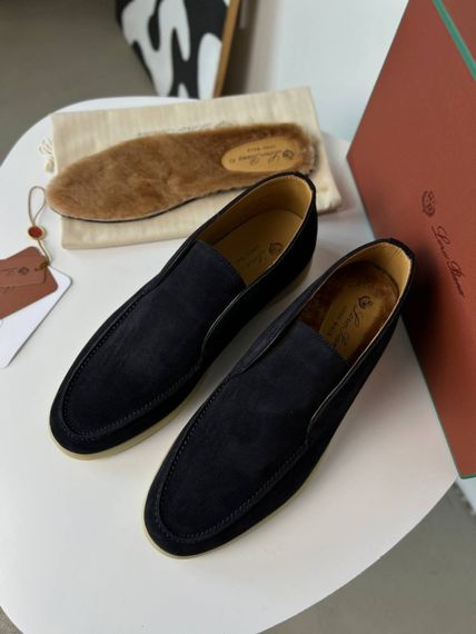 Лофери Loro Piana Open Walk чорного кольору ob437 | Зображення 7