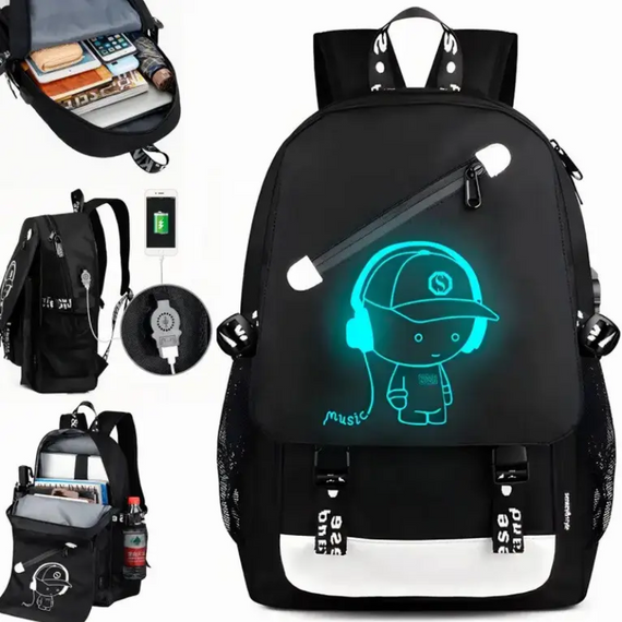 Рюкзак водостійкий розумний повсякденний з Led-підсвіткою "Music", рюкзак з підсвіткою  для прогулянок і спорту | Зображення 1