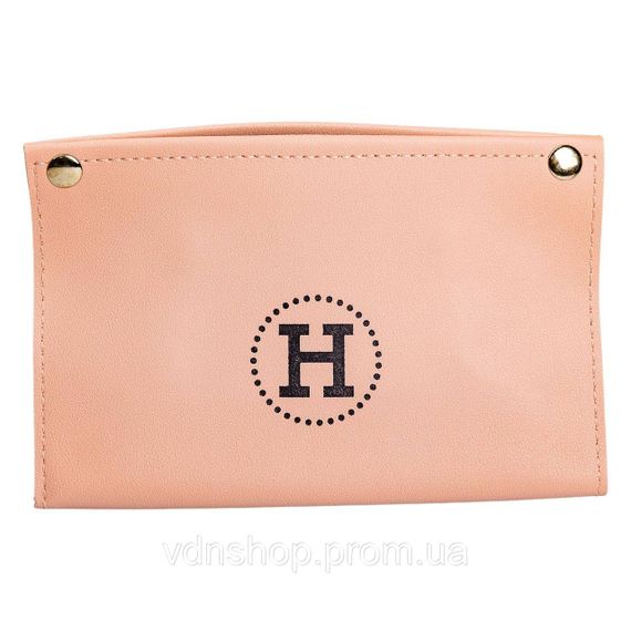 Серветниця з еко шкіри 20×7.5×11.5 см для серветок на кнопках Рожевий HP-3-213P | Зображення 2